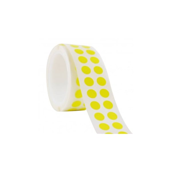 Tough-Spots, 3/8" Dia, Yellow, 1000/pk, 1000PK